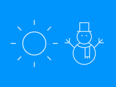 Grafik med sol og snemand